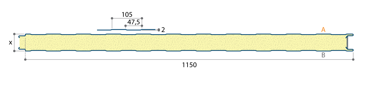 JI TF Wall 1150 40-60 (Liner profile)